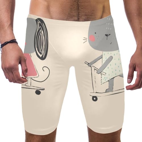 Bañador de natación hombre tallas S a 3XL con estampado original de perro y gato