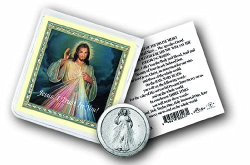 Divine Mercy Pocket Coin Includes a Blessed 3 O'clock Prayer Card by Saint Faustina Kawalska