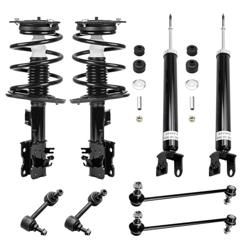 Image of Detroit Axle - 8pc Struts Kit for 2007 2008 2009 2010 2011 2012 2013 Nissan Altima, 2 Front Struts Coil Spring 2 Rear Shock Absorbers 4 Front and Rear Sway Bars Replacement Suspension