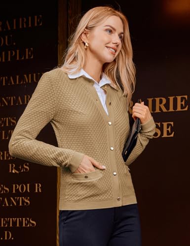 Image of GRACE KARIN Womens 2024 Cardigan Sweaters Dressy Long Sleeve Button Down Sweater Jacket Open Front Sweater with Pockets