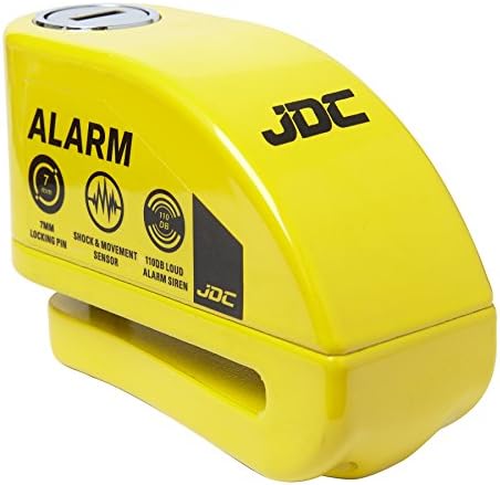 JDC Motorcycle Motorbike Disc Lock ALARM - JAWS - Yellow