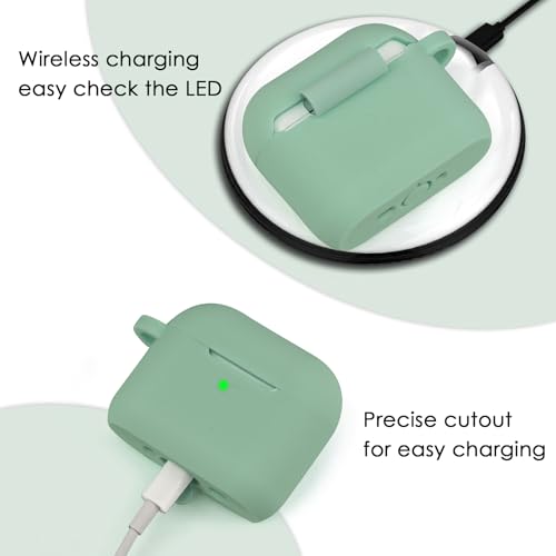 Image of Apple AirPods 4 Case, Cute Apple AirPods 4 Case Cover for Women Girls, Silicone Protective Case with Bracelet Keychain (Cactus Green, AirPods 4 Case)