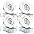 KnLnny Ware Eyeball Recessed Lighting 4 Pack, Ajustable Gimbal Recessed Ceiling Light with Junction Box,5 CCT(2700K-6500K) Selectable,9W 750LM,Dimmable,Airtight, ETL Listed