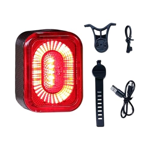 Luz trasera para bicicleta, recargable con sensor inteligente de frenado, para bicicleta trasera, para seguridad y visibilidad en día y noche en carretera y montaña para ciclistas