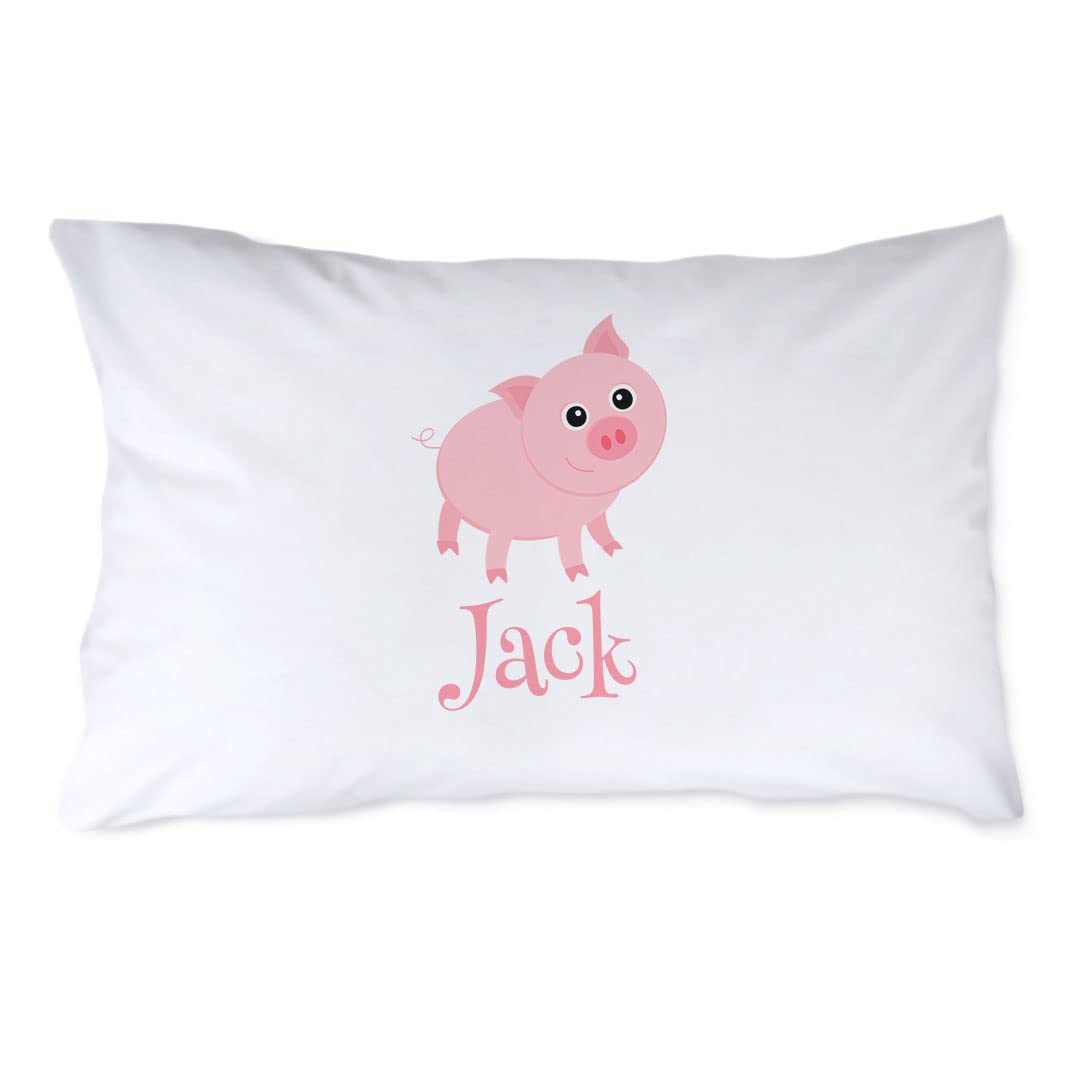 Pattern Pop - Personalized Pig Pillowcase - Animal Lover Decorative Pillow Covers - 20” x 32” Pillowcase - White Bed Pillowcases