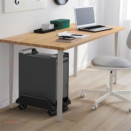 Soporte para CPU bajo escritorio, soporte móvil para torre de PC con 4 ruedas, carrito ajustable para torre de PC miniatura 5