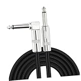 SXTYOPT 1/4 Fuß Geflochtenes E-Gitarrenkabel 90 Grad Rechtwinkliger Stecker 6.5 Mm Gitarrenkabel Mit Geringer Lautstärke(3m-10ft)