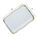 Posh Setting - White Plastic Serving Trays 6 Pack, Heavyweight Plastic Trays for Serving Food Party, Gold Rim Border Disposable Serving Platters and Trays, Platters for Serving Food Party - 9