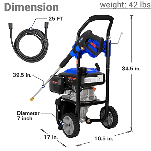 BILT HARD Gas Pressure Washer 3100 PSI 2.4 GPM, 5 Nozzle Tips 25ft Hose Power Washer with Soap Tank, High Pressure Washers Gas Powered, EPA & CARB Certified