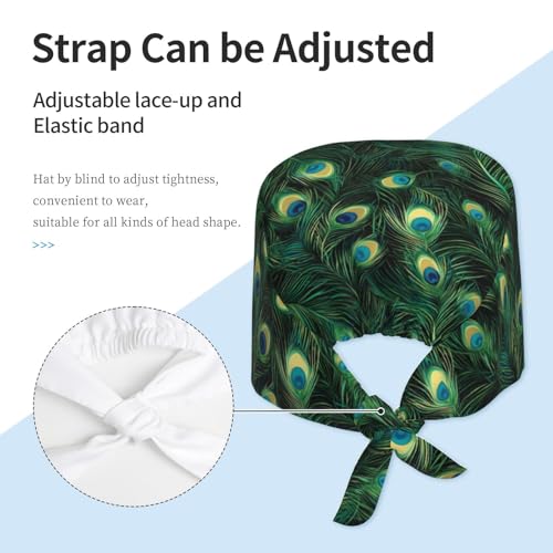 Image of Adjustable Scrub Cap with Sweatband, Breathable Working Hat for Men /Women