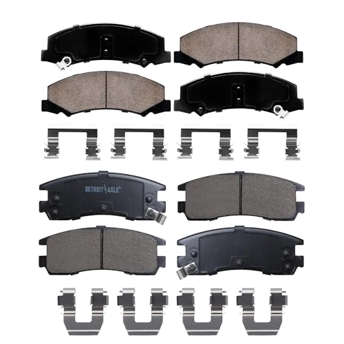 Image of Detroit Axle - Brake Pads for 2008-2009 Buick Allure LaCrosse, 2006-2010 Chevrolet Impala Monte Carlo, 4 Front & Rear Ceramic Brake Pads Replacement