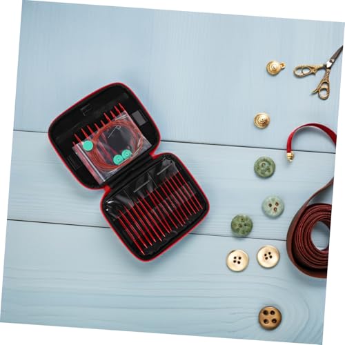 Aiguilles à tricoter circulaires aluminium kit détachable pulls écharpes - 7