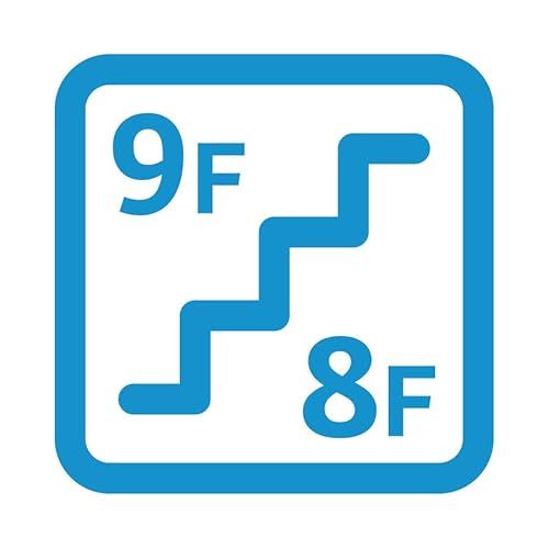 階段 8F 9F 8階 9階 案内 上り 下り シール ステッカー カッティングステッカー シンプル 組み合わせ 看板 DIY オフィス 店舗 施設 賃貸 ドア 扉 入口 床 壁 フロア ガラス 窓 光沢タイプ・防水 耐水・屋外耐候3〜4年 (【反転】青,