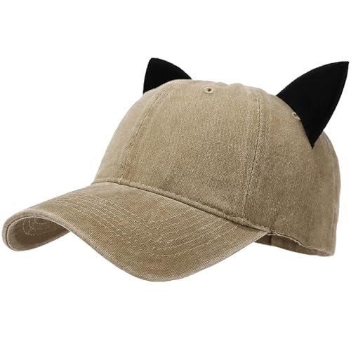 Image of Mens Baseball Cap Baseball Hat Funny Trucker Hats for Men Women Cute Beanie Distressed Cap Ponytail Hat for Women