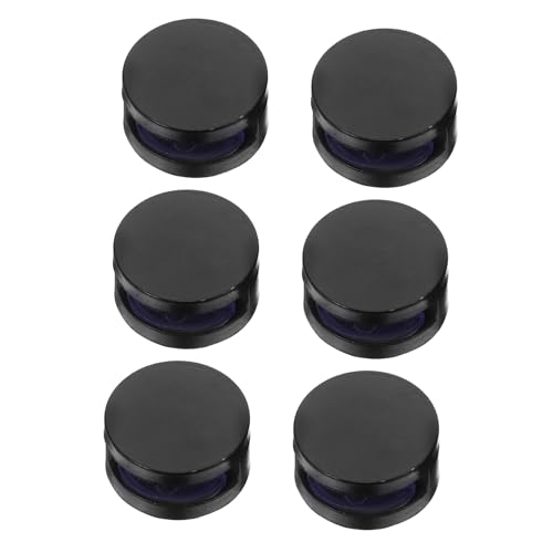 DOITOOL 6個浴室用属製ガラスクランプ 黒色丸型ミラー固定クリップ 厚ガラス対応 壁掛け鏡取り付け用ネジ付きブラケット