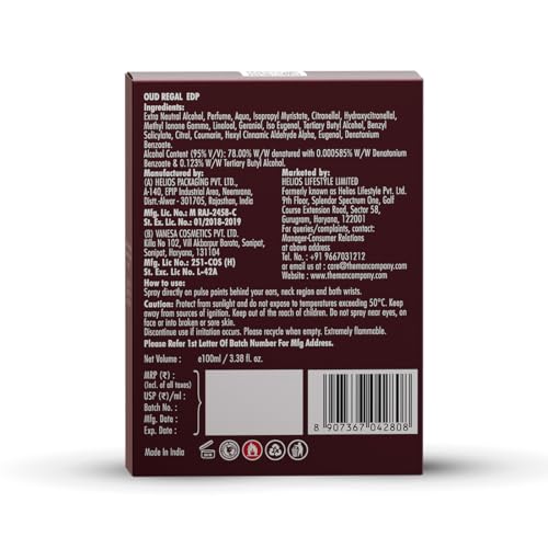 Image of THE MAN COMPANY OUD REGAL Perfume for Man | Long Lasting Bold Oud Perfume | Luxury EDP Fragrance with Saffron & Patchouli | Gift for Him | 100 ml | Anniversary fragrance gift | Valentine Gift Set For Man |