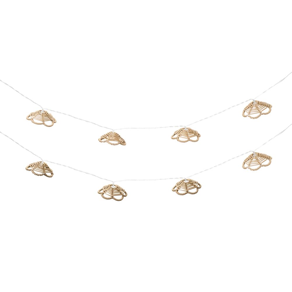ValueLights | Rattan Flower 10 x Battery Operated Outdoor Garden String Lights