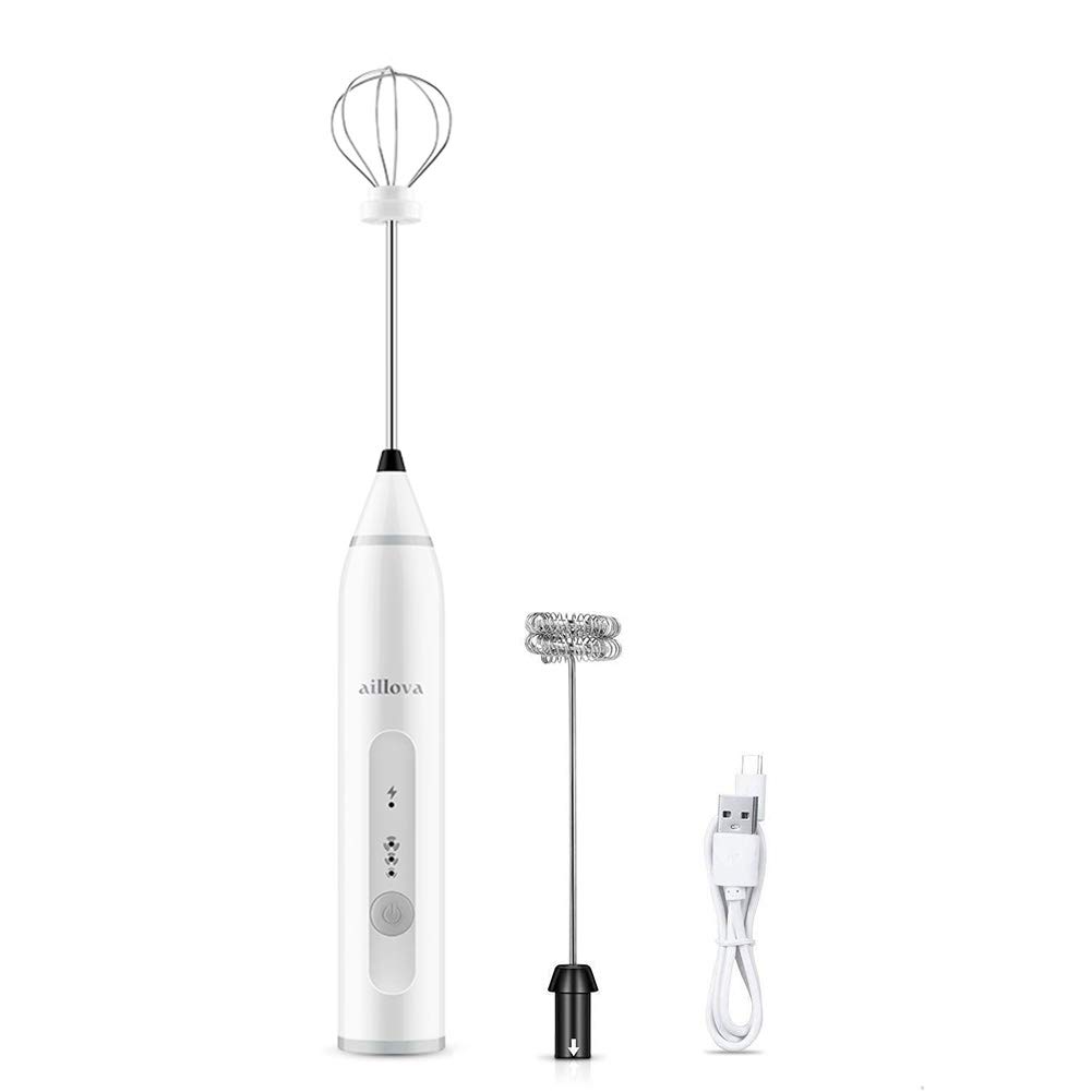 Forart Electric Hand Mixer Handheld Mixer Egg Beater Set USB Rechargeable 3 Speeds Mini Electric Milk Foam Maker
