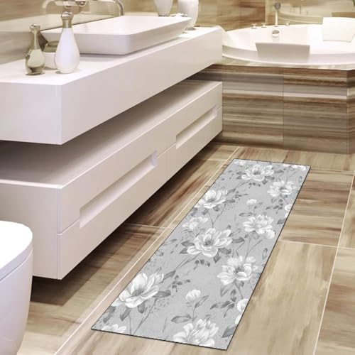 Alfombra antideslizante lavable gris de 120 x 180 cm 4