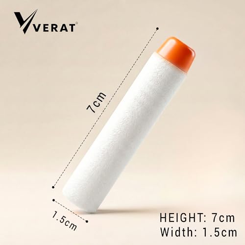 Image of Foam Bullet Dart Bullets for Strike Elite Guns Darts for N-Strike Elite Series Blasters Soft Refill /Nerf Bullets /Nerf Gun Ammo /Foam Blaster Bullets Darts for Toys Guns (White, 100 Pcs)