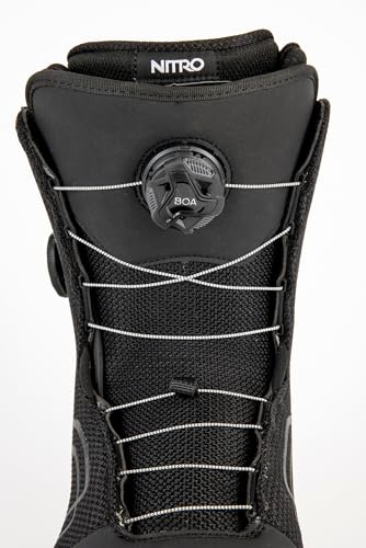 Nitro Men's Sentinel Boa '23 All Mountain Freestyle Quick Lacing System Cheap Boat Snowboard Boot, True Black, MP 30.5 // EU 46 // US 12.5