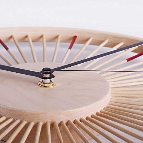 Estante de pared de bambú MU con reloj de madera natural 6