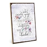 TypeStoff Holzschild mit Spruch – Gefühle – im Vintage-Look mit Zitat als Geschenk und Dekoration zum Thema Liebe und Freundschaft - HS-01200