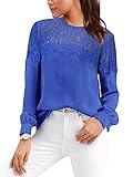 camisas sexis mujer Características: Camiseta manga larga mujer cuello redondo se decoran por encaje encima del hombro ,atractivo Ideal para crear un llamativo estilo casual para destacar en tu.El diseño simple, clásico y atemporal,casual,moda, cómodo y elegante.