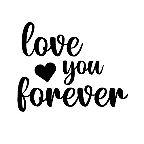 Image of eCraftIndia inchLove You Forever Message Black Engineered Wood Cutout Wall Art Decor - Sweet, Romantic, Sentimental Wall Hanging for Home, Bedroom - Ideal Gift for Anniversary, Valentine's Day, Wedding