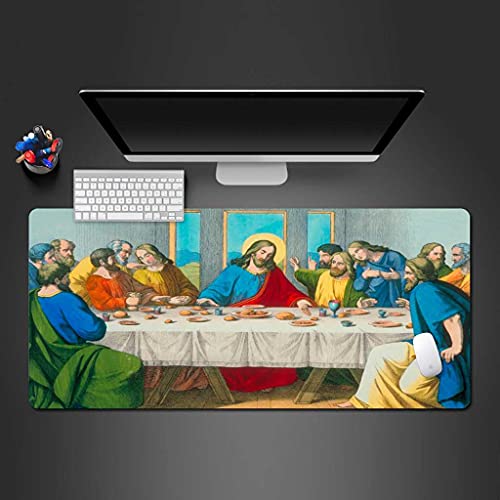 Tapis de souris gamer XXL 800x300 mm en caoutchouc anti-glissant avec portrait 3D