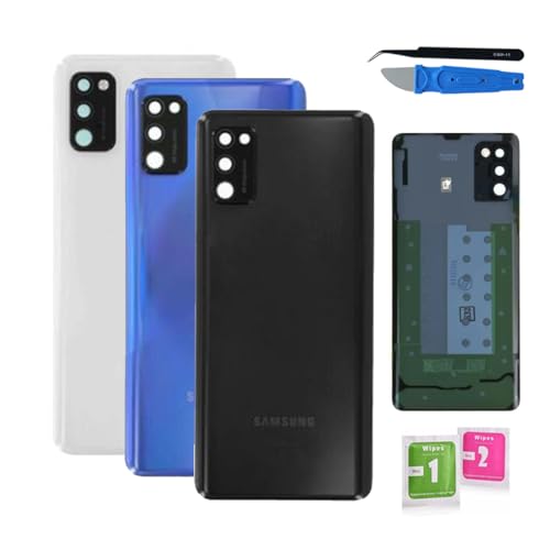 Globalstock Vitre Arrière Couvercle Batterie Remplacement avec Lentille de Caméra pour Samsung Galaxy A41 Noir/Bleu/Blanc + adhésif et Kit Outils (Bleu)