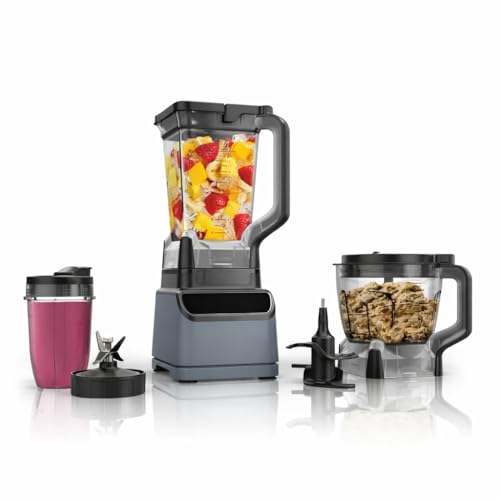 Ninja Grand Kitchen System KS500, 1200-Watt Blender & Food Processor Combo, 72oz Pitcher, 8-Cup Processor Bowl, 18oz To-Go Cup, 4 Preset Programs for Smoothies, Extract, Dough & Chop, Grey