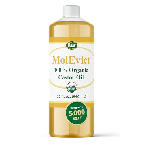 Baar - MolEvict, 100% Organic Castor Oil Formula for Powerful Home and Garden Protection, Up to 5,000 Sq. Ft., Safe to Use Around Plants, Pets and Family, 32 oz