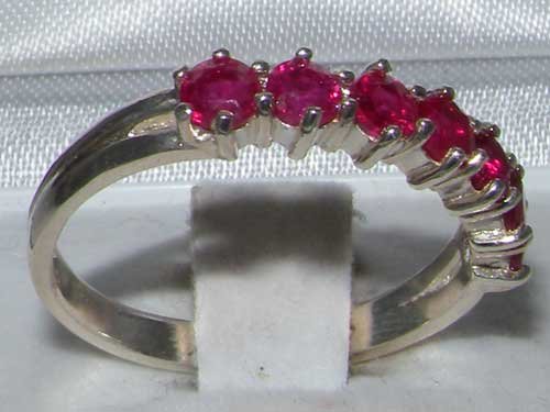 925 Sterling Silver Real Genuine Ruby Womens Eternity Ring3