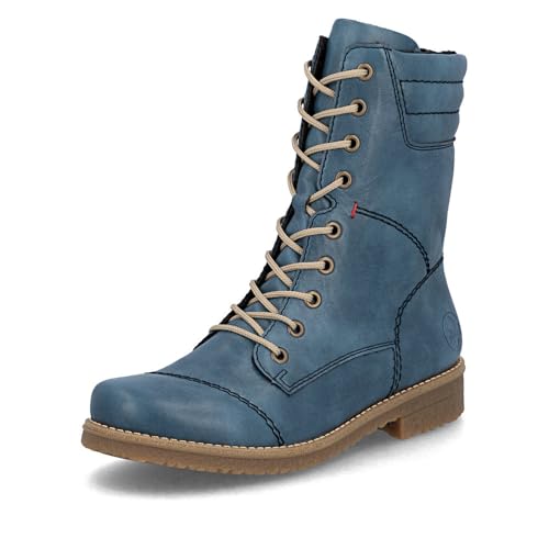 Rieker Damen Klassische Stiefeletten 73570, Frauen Stiefeletten,uebergangsstiefel,Boots,Stiefel,Bootee,Booties,halbstiefel,blau (14),42 EU / 8 UK