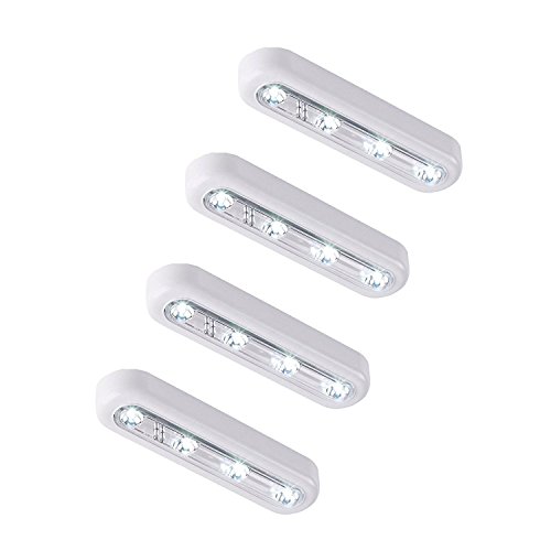 LEDINUS Battery-Powered Wireless Tap Light Touch Lamp Stick-on Push Night for Closets,Attics,Garages,Car,Storage Room