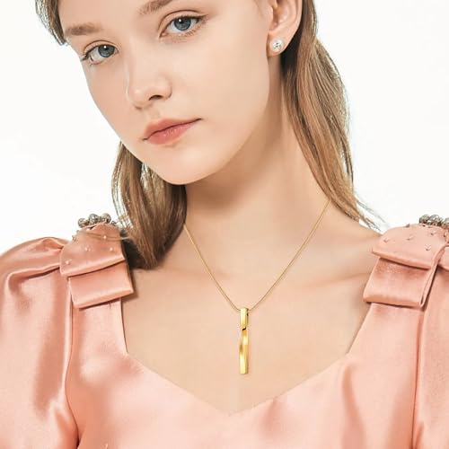 XIUDA Urn Necklace for Ashes Memorial Cremation Jewelry for Ashes Stainless Steel Bar Ashes Necklace Keepsake Urn Pendant for Women Men2