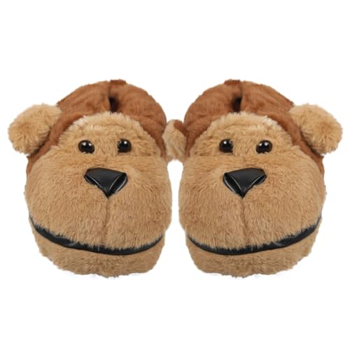 Chaussons d'intérieur en peluche chaude singe 3D hiver