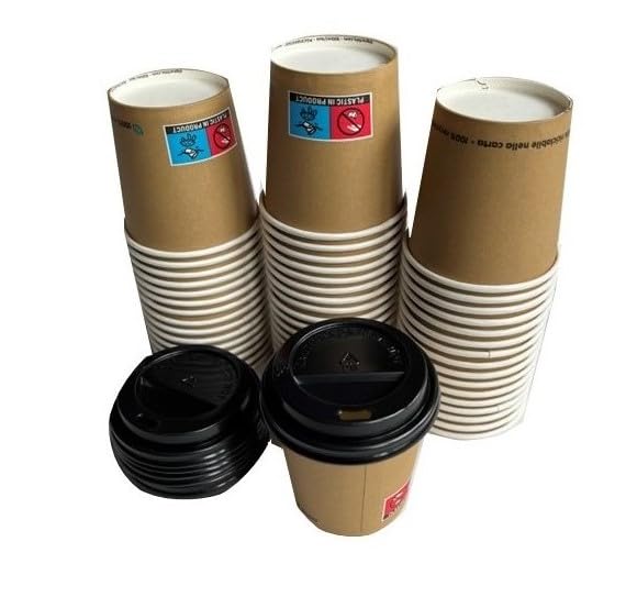OFFERTA 2000 Pezzi : 1000 Bicchieri carta avana 4oz 100ml / 120 ml Tazzina Caffè + 1000 Coperchi x Asporto espresso Bar bicchiere Bicchierino con coperchio