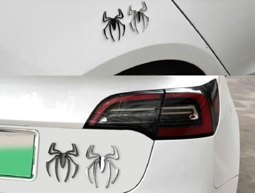 Image of JVCV 3D Metal Spider Sticker Chrome Logo Decal Emblem Badge for All Cars Bikes Laptops Headphones (Spider, Silver)