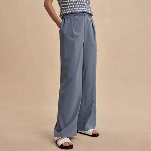 Ainangua High Waisted Wide Leg Pants for Women Elastic Business Casual Work Dress Pants Long Straight Suit Trousers Pockets4