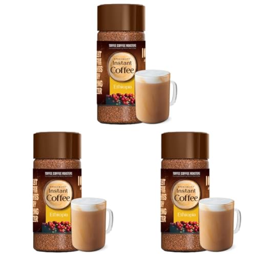 Image of Toffee Coffee Roasters Instant Coffee 50 gm, Ethiopia Instant Coffee | As Seen On Shark Tank | 100% Arabica Coffee Powder | Ready in Seconds | Microground Technology (Pack of 3)
