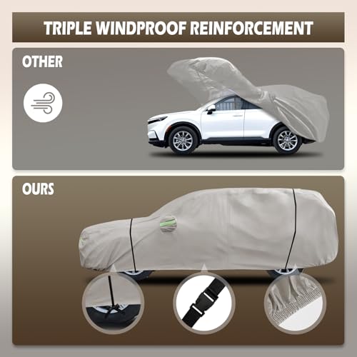 Image of Migaven Car Cover Fit for Honda CRV 1997-2025, Toyota RAV4 2006-2025, Waterproof Full Exterior Cover Rain Sun Protection with Door Zipper and Cotton Lining