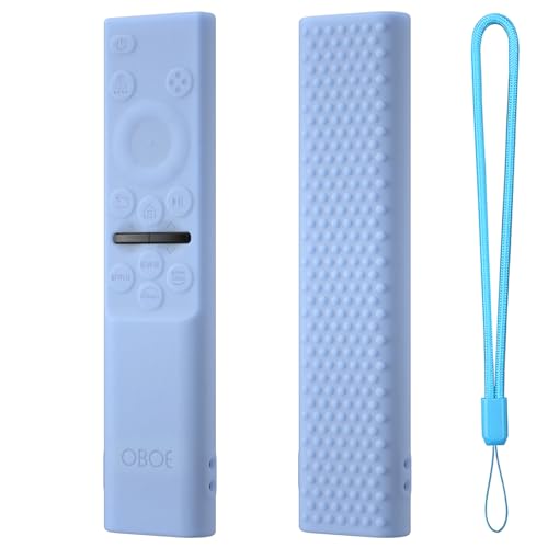 Image of Samsung QLED TV Remote Cover - Silicone Case with Loop (Glow in Dark Blue) - Compatible with Samsung Smart TV Remote BN59-01311