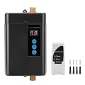110V 3KW Electric Instant Hot Water Heater, Tankless On-Demand Water Heater with Rem0te Contr0l, 82.4-131? Variable Frequency for Under Sink Kitchen Home Apartment Use (Black, 3000W)