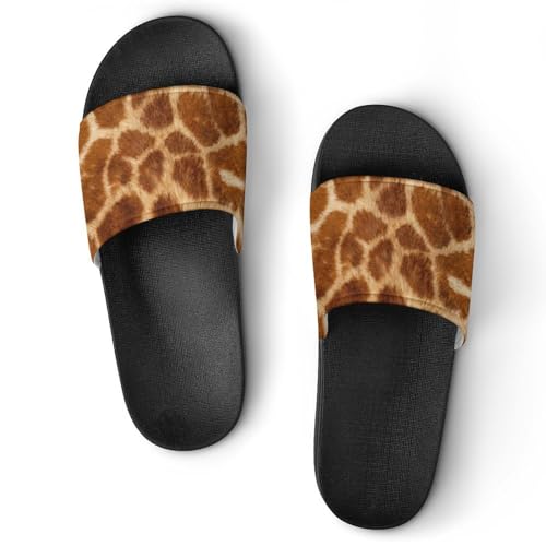 Animal Giraffe Print Womens Slide Sandals Non Slip Summer House Slippers for Girls Slip-on Flip Flops