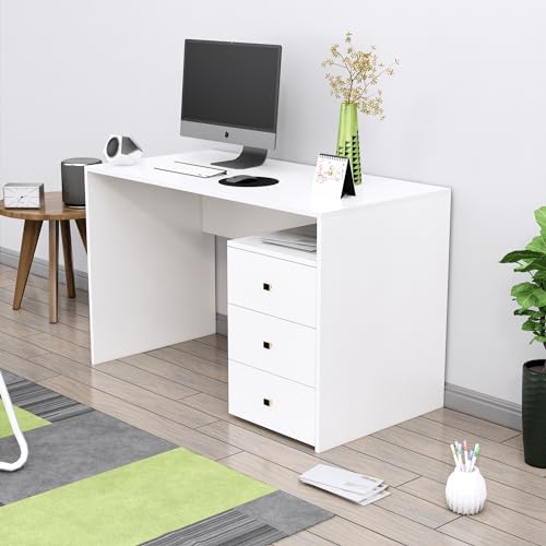 Image of Bniture Wooden Study Table for Home with Bottom Storage | Engineered Wood Study Table with Book Shelf | Multi Purpose Computer Desk for Writing | Laptop Table for Office & Home | Flower Wenge