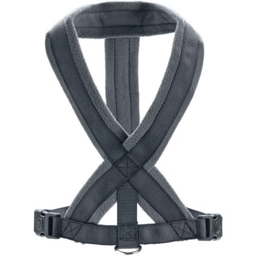 HUNTER Hundegeschirr LONDON COMFORT, atmungsaktives 3D-Mesh, 2-fach verstellbar, Sicherheitsverschluss, reißfest, leicht & pflegeleicht, Farbe: Anthrazit, Größe: S-M/1