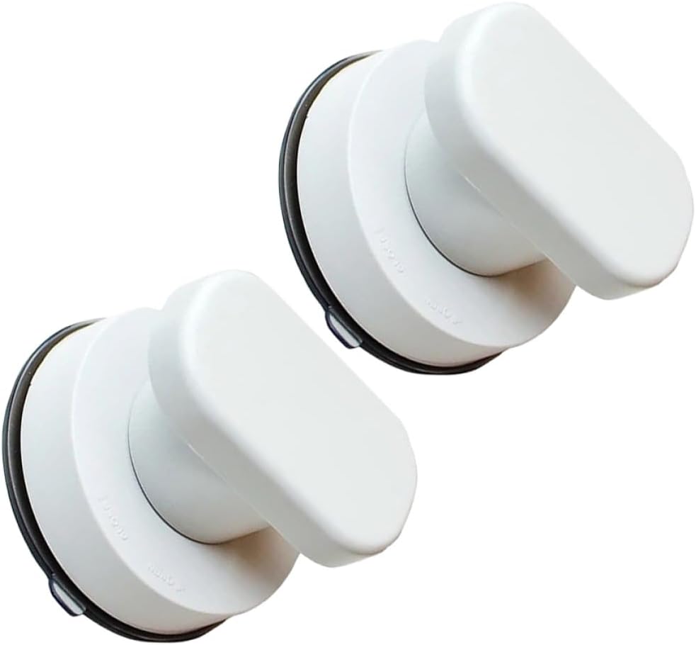 2Pcs Wall Mounted Bathroom Grab Bars White Anti-Slip Safety Handrails for Seniors and Suction Cup Armrests for Bathtubs Toilets Glass Tile Marble Surfaces