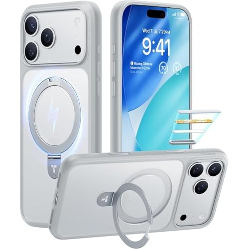 TORRAS Ostand for iPhone 17 Pro Case Magnetic, Fit for MagSafe, 4X Military Drop Protection, Camera Control, Slim Phone Case for iPhone 17 Pro with Ki